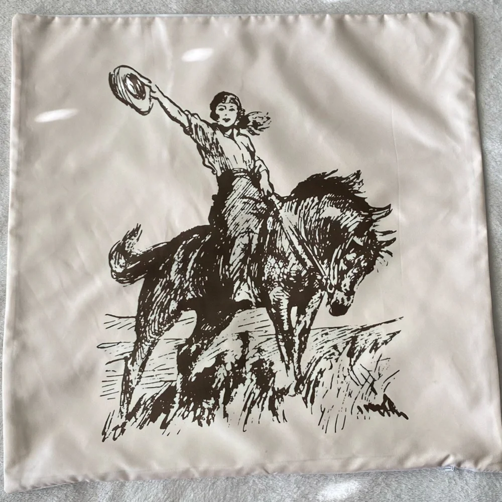 Western Cowboy Accent Decorative Pillowcases 17x17 | Ranch Farm Wild West Decor